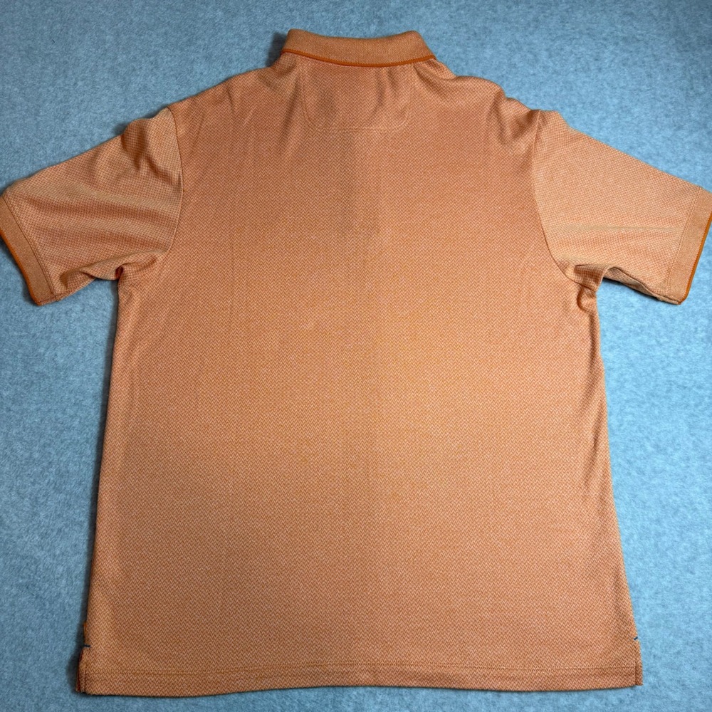 Tommy Bahama Polo Shirt Mens Size Large Orange Short Sleeve Knit Modal Blend - Picture 6 of 9